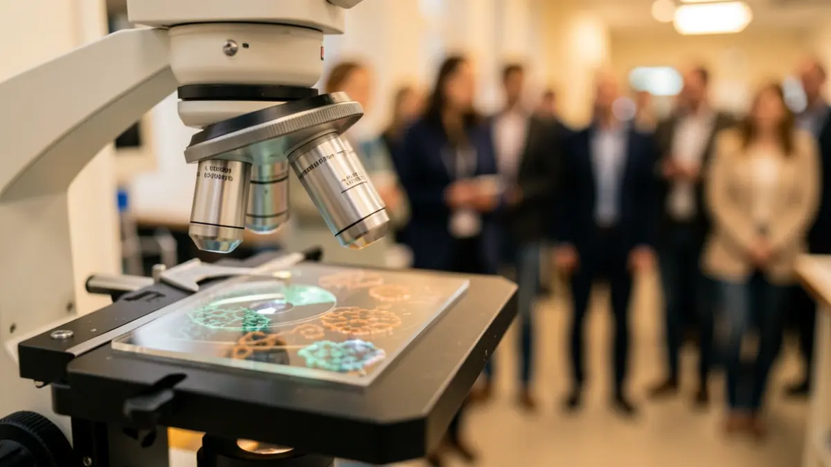 Generic image of a microscope in a laboratory.