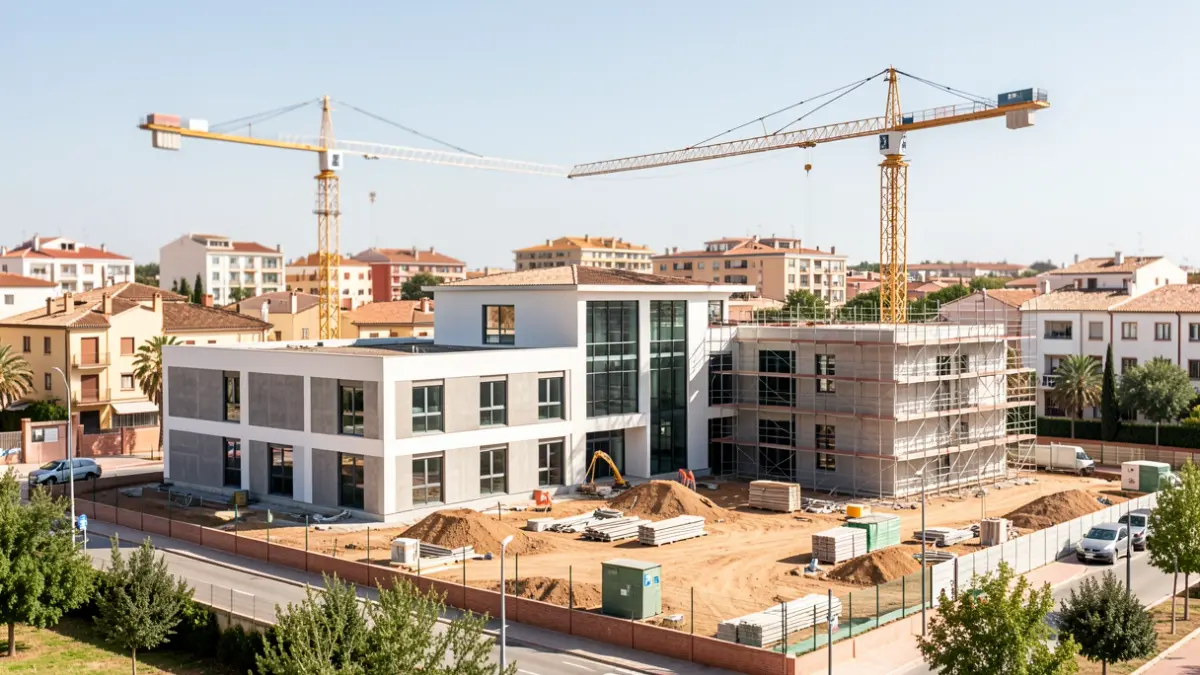 Imagen genérica de la construcción de un instituto en un barrio de la Comunidad de Madrid.