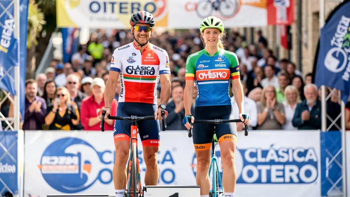 Image of cyclists being honored at the Clásica Otero.