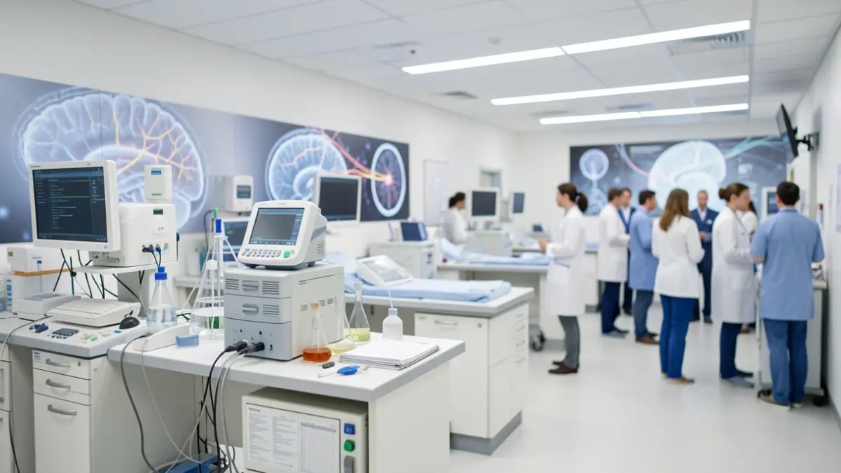 Generic image of a hospital neurology lab with medical equipment.