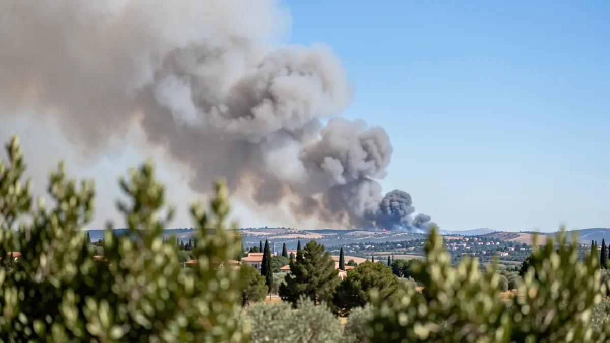 Imagen genérica de un incendio forestal con humo denso.