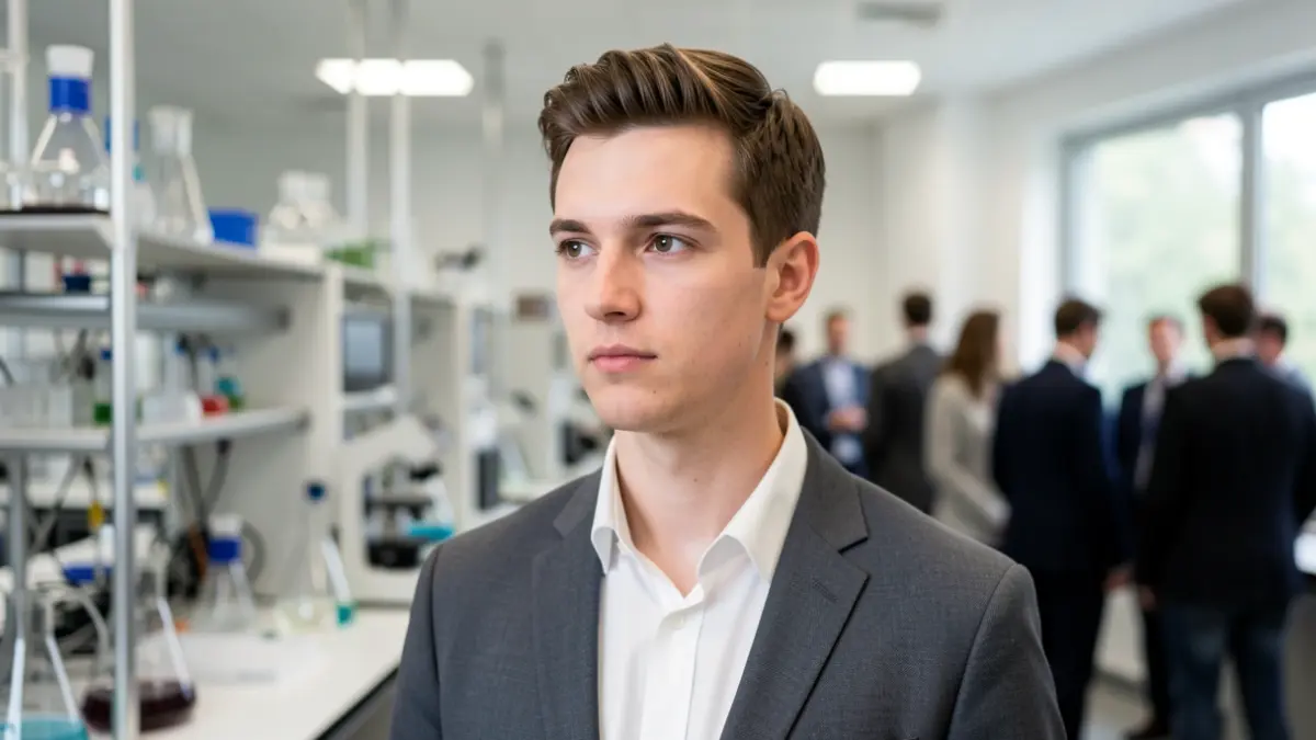 Image of a young scientist in a modern laboratory.