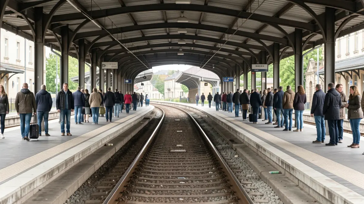 Imagen genérica de una estación de tren con andenes vacíos.