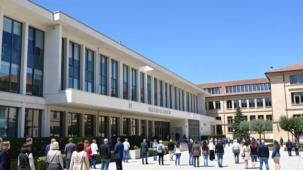 Generic image of a modern university building in the Community of Madrid.