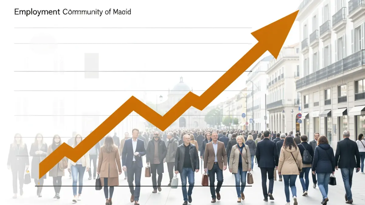 Gráfico genérico de crecimiento de empleo en la Comunidad de Madrid.