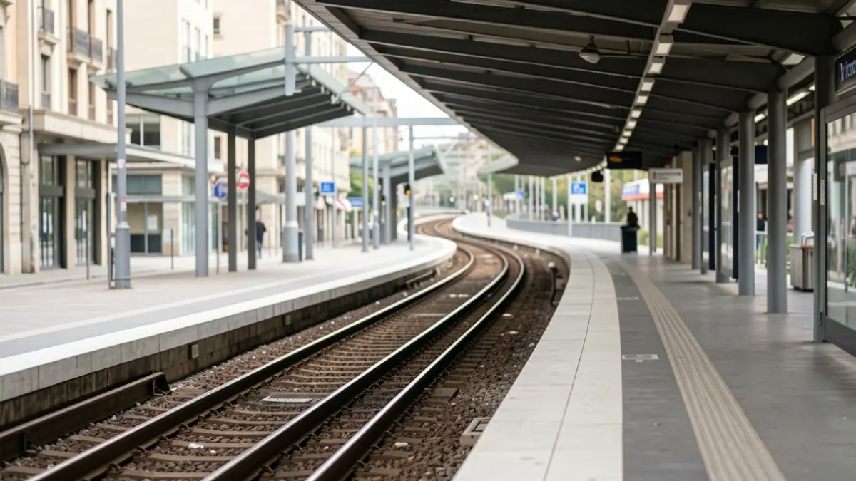 Generic image of an empty Metro de Madrid platform with tracks disappearing into the distance.