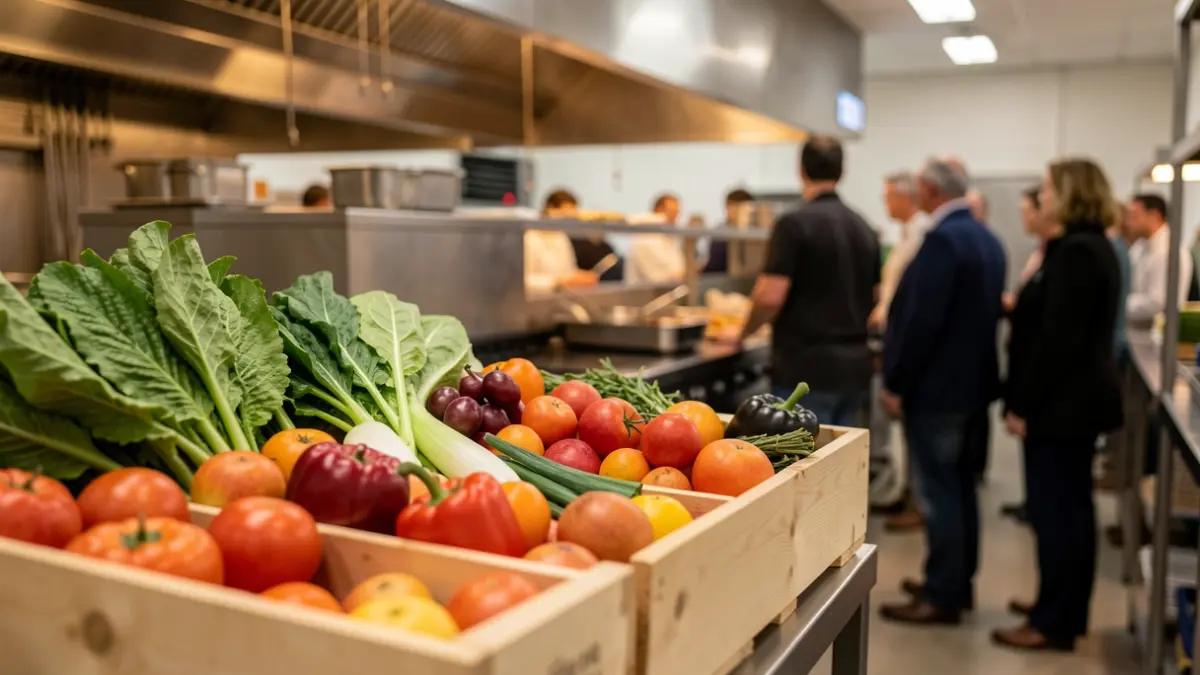 Generic image of fresh produce in an industrial kitchen.