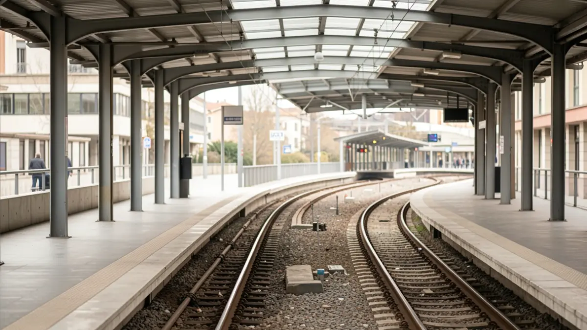 Imagen genérica de un andén de Metro de Madrid vacío con vías que se pierden a lo lejos.
