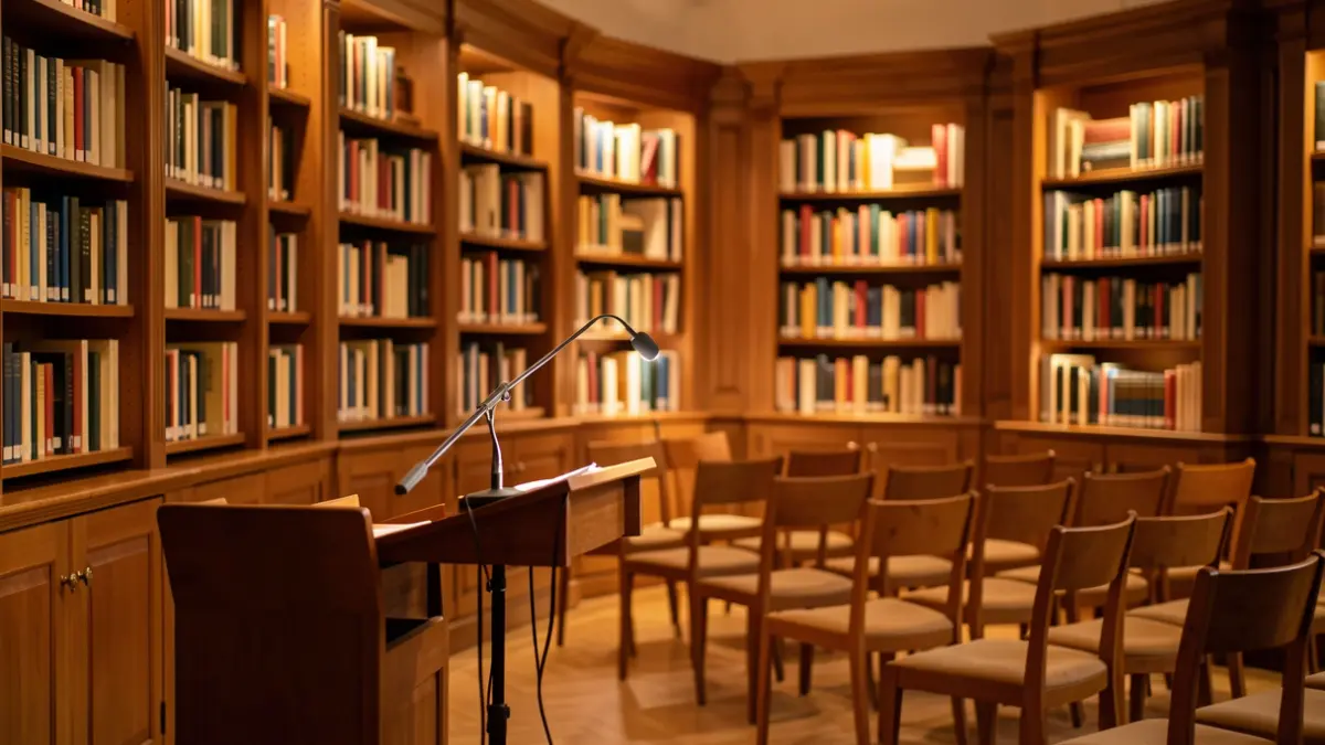 Generic image of a cultural space with bookshelves and a cozy atmosphere.