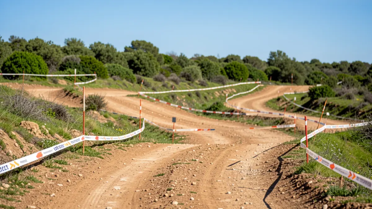 Circuito de BTT preparado para la competición en Paracuellos de Jarama.