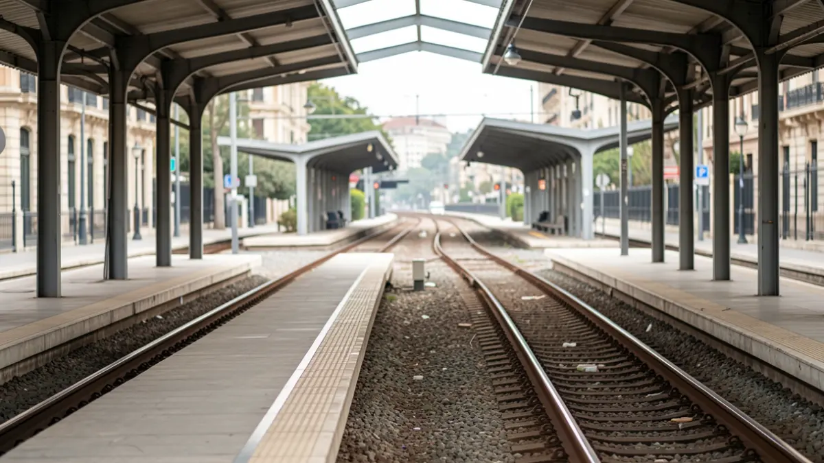 Generic image of a public transport station with empty platforms.