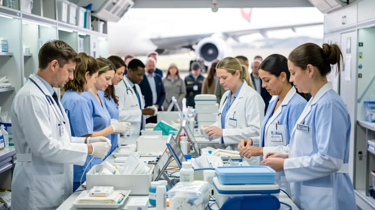 Profesionales sanitarios del SUMMA 112 preparándose para su despliegue internacional.