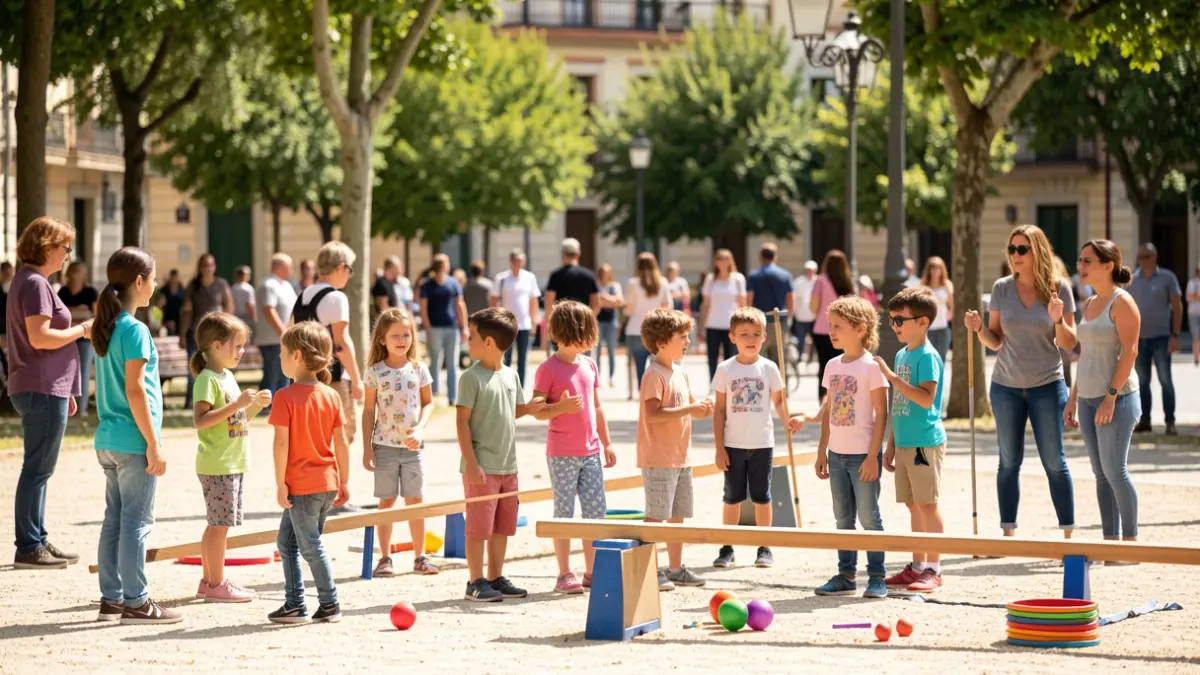 Imagen genérica de un taller de circo familiar al aire libre en la Comunidad de Madrid.