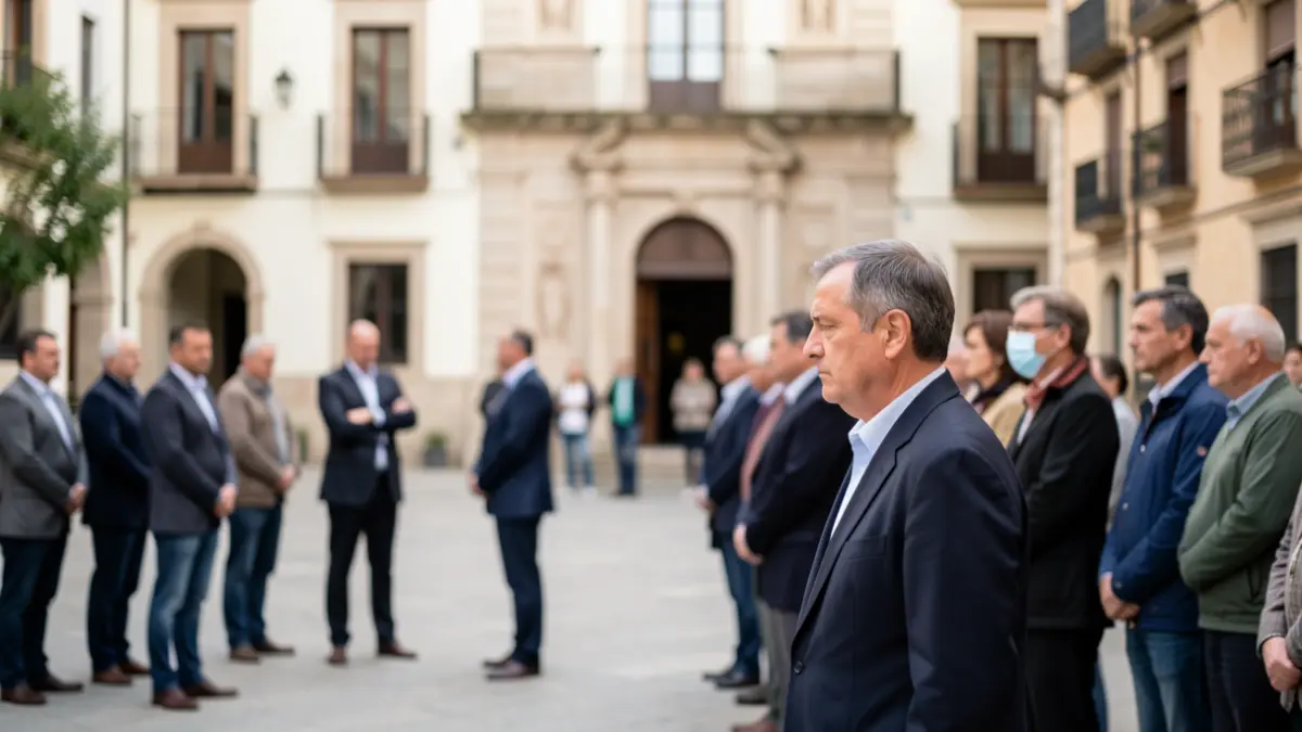 Generic image of a minute of silence in a public square.
