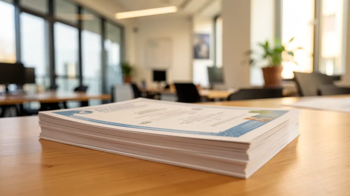 Generic image of professional training certificates on a table.