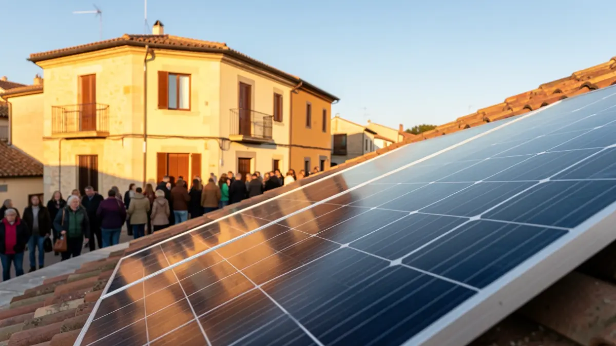 Solar panel on a rooftop in Tres Cantos.