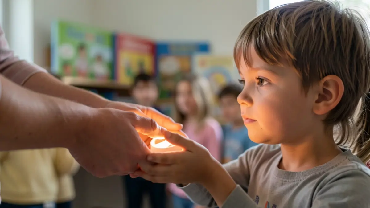 Imagen genérica de manos ofreciendo apoyo a niños en situación de vulnerabilidad.