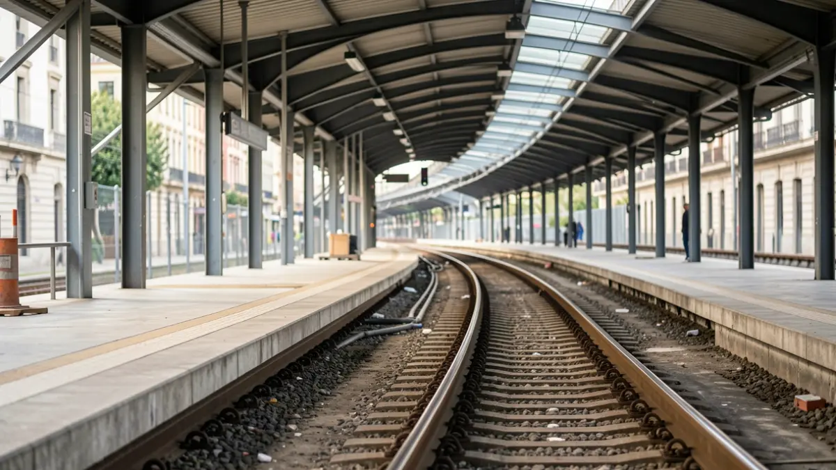 Imagen genérica de un andén de Metro de Madrid vacío con vías que se pierden a lo lejos.