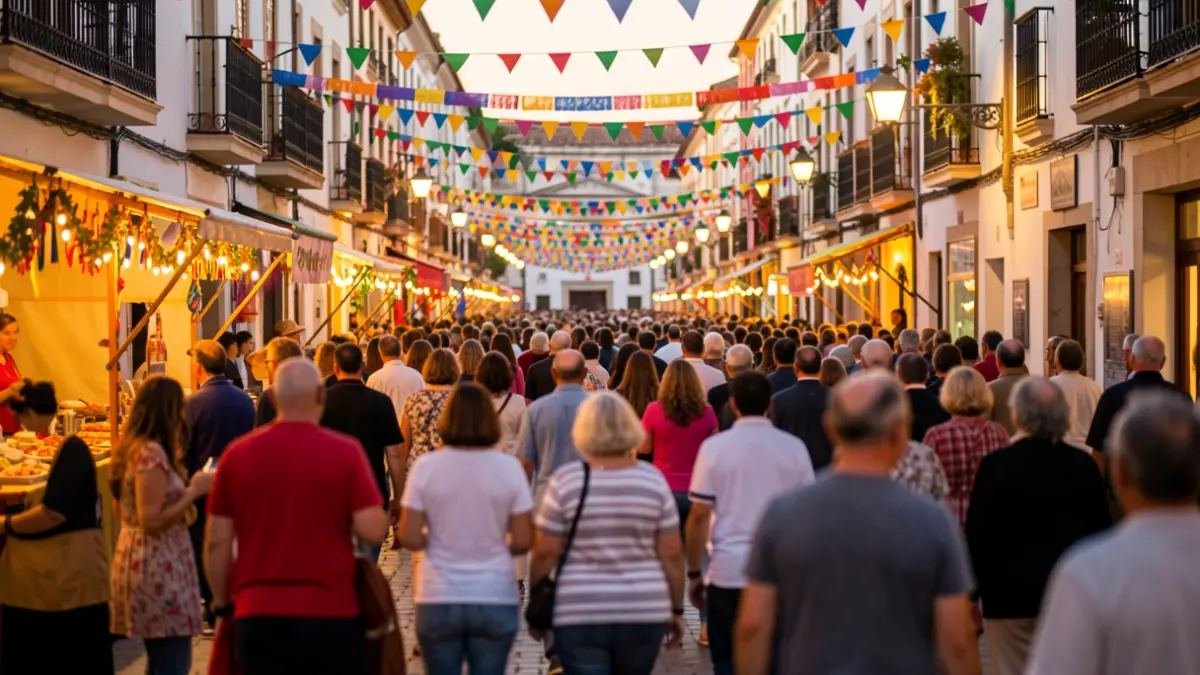 Generic image of a patron saint festival in Alcalá de Henares with a festive atmosphere.