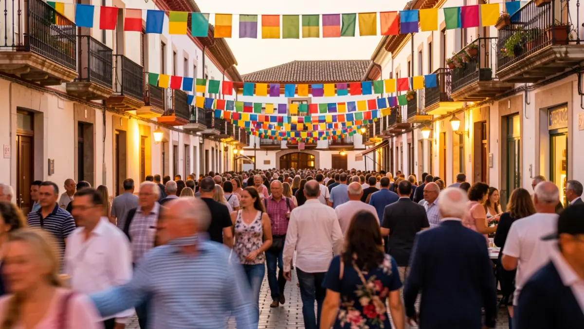 Imagen genérica de una fiesta popular en Alcalá de Henares con ambiente festivo.