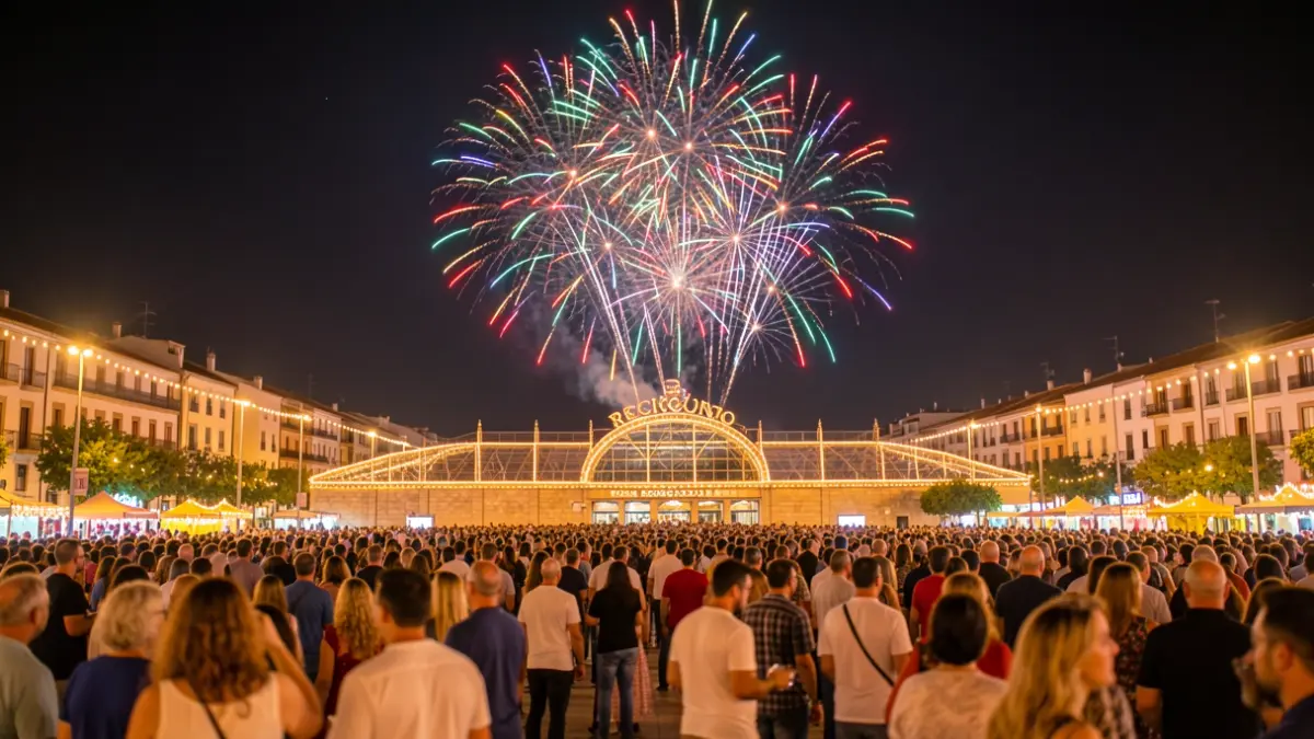 Drone light show illuminating the sky of Alcorcón during the patron saint festivities.