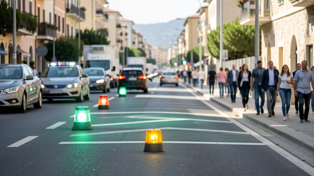Carril Bus-VAO de la A-2 con señalización dinámica.