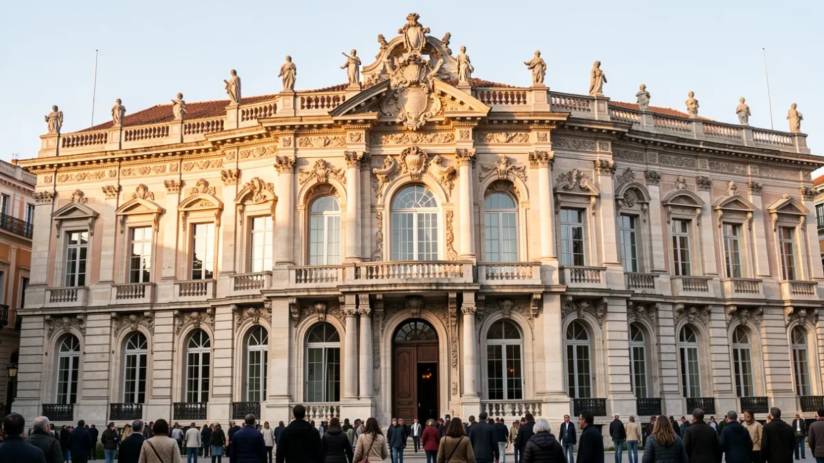 Fachada del Palacio de Goyeneche en Madrid, sede de la Real Academia de Bellas Artes de San Fernando.