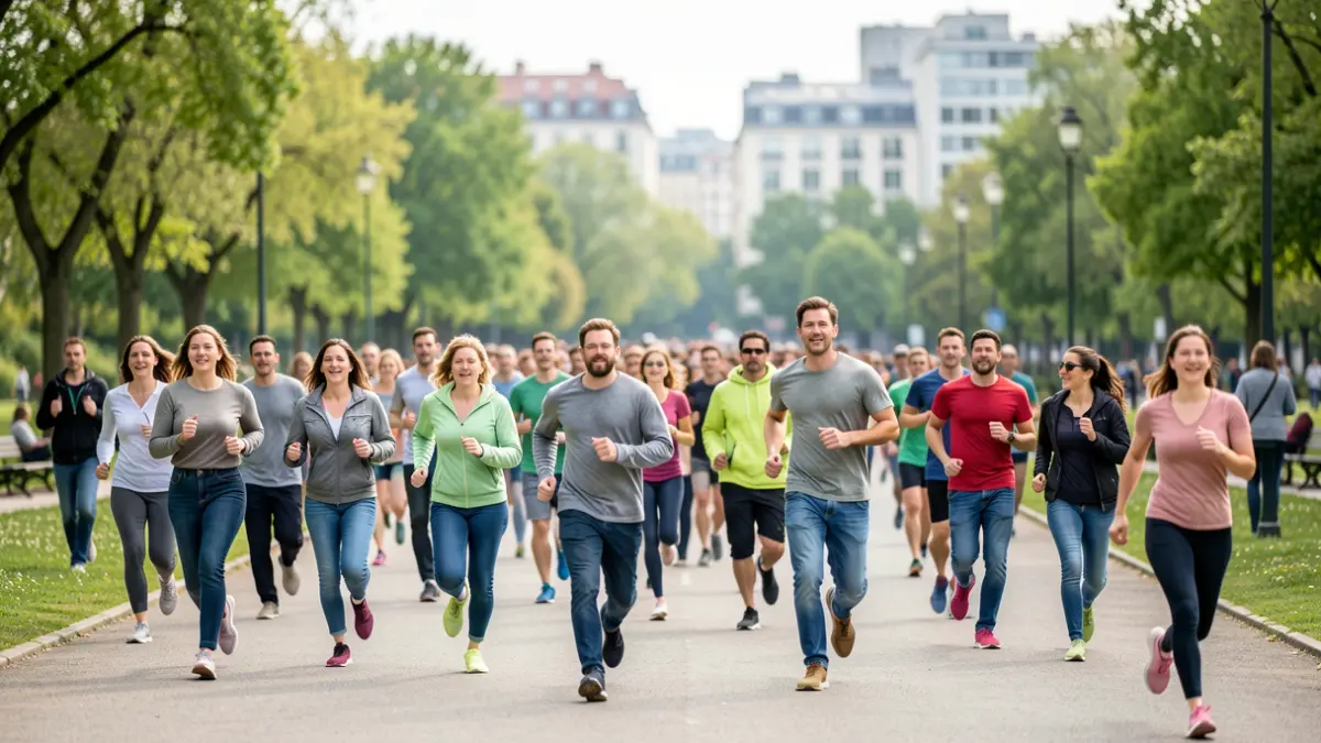 Generic image of people participating in a charity run in a park.