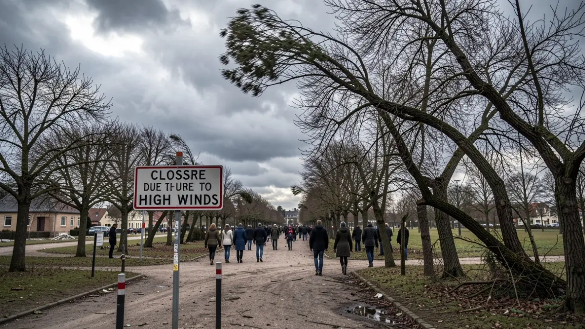 Generic image of a park closed due to wind.