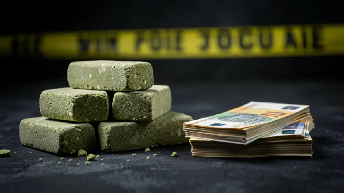 Imagen de bloques de cocaína y fajos de euros intervenidos por la Policía Nacional.