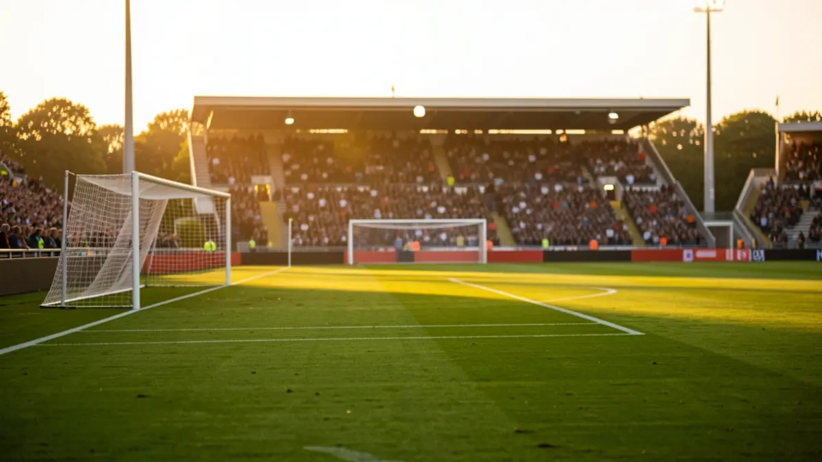 Generic image of a football pitch at sunset.
