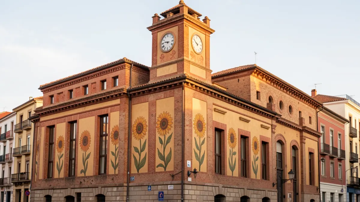 Fachada del Teatro Pavón, edificio histórico de Madrid con elementos arquitectónicos distintivos y una torre con reloj.