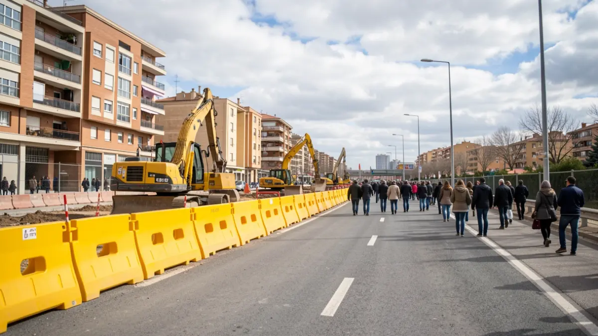 Imagen genérica de obras en una carretera de Getafe.