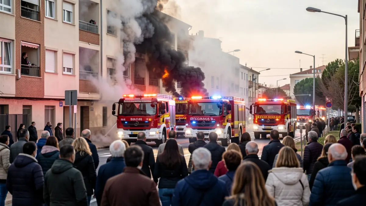 Imagen genérica de bomberos actuando en un incendio estructural en Navalcarnero.