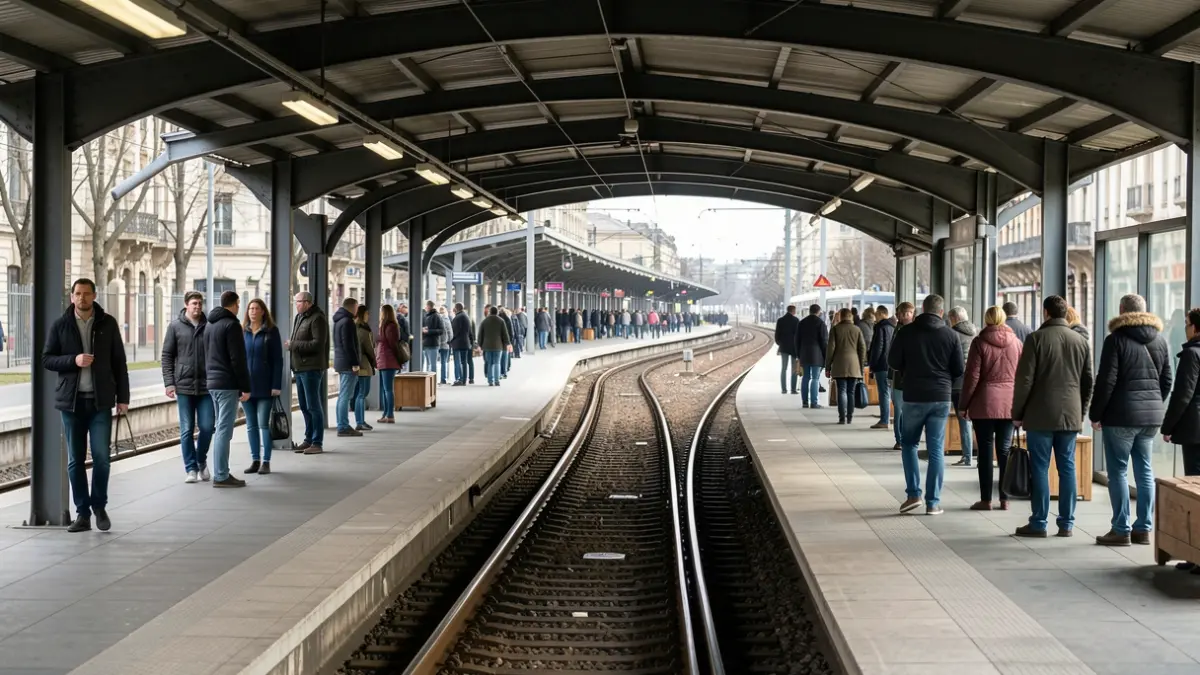 Imagen genérica de un andén de metro vacío con vías que se pierden en la distancia.