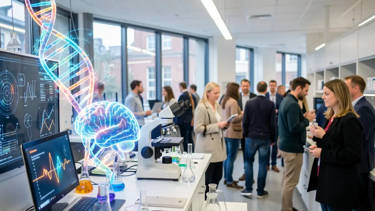 Generic image of the European Researchers' Night with science elements and the public.