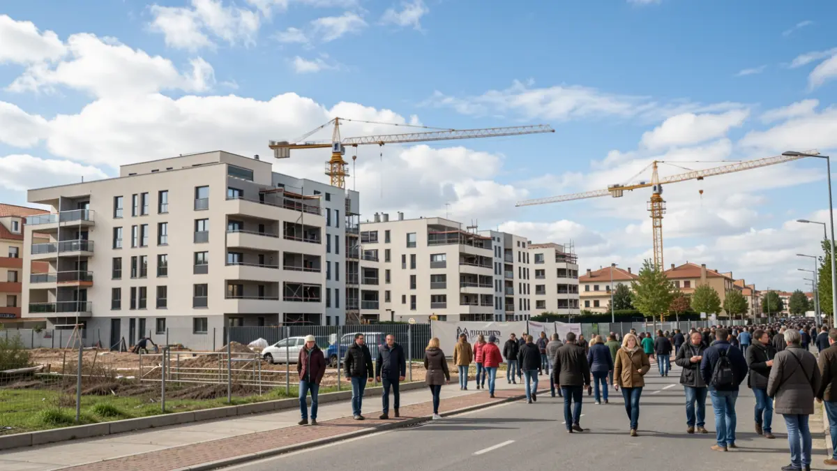 Imagen genérica de edificios de viviendas públicas en construcción.