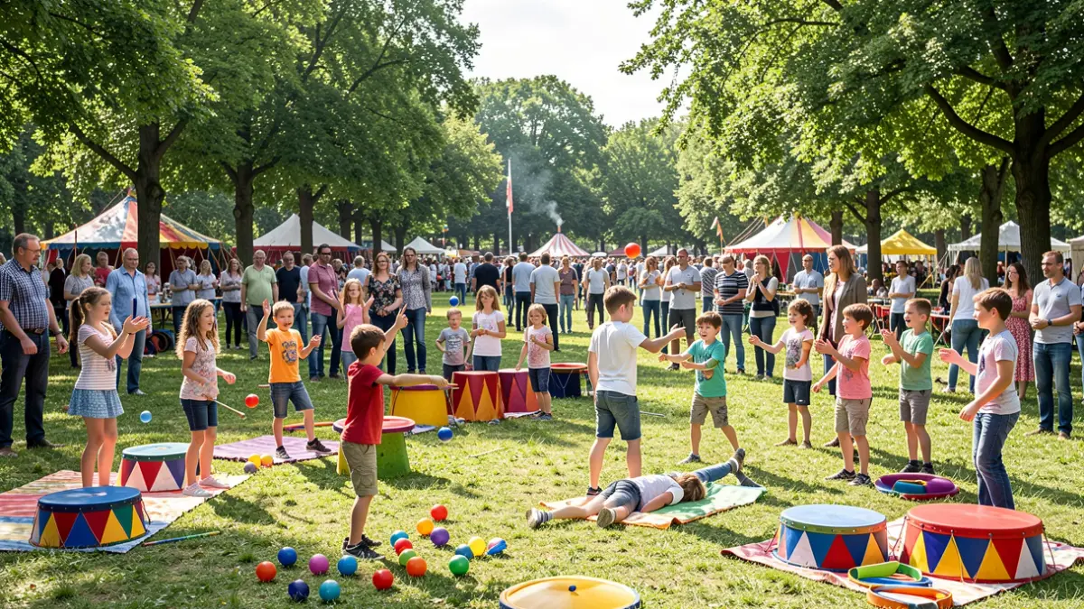 Generic image of an outdoor family circus workshop.