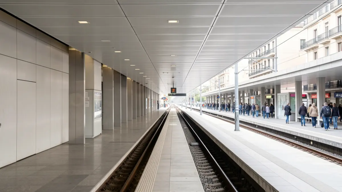 Generic image of an empty metro platform in Madrid.