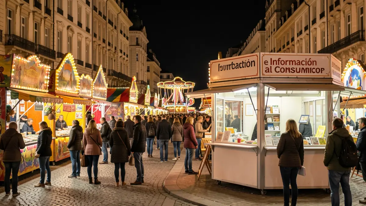 Punto de Información al Consumidor en el Recinto Ferial de Alcalá de Henares durante las fiestas.