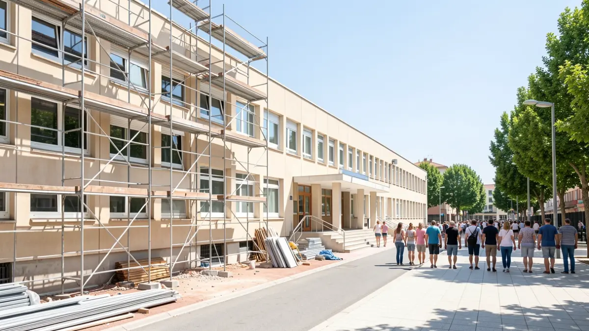 Imagen genérica de obras de mantenimiento en un colegio público de Torrejón de Ardoz durante el verano.