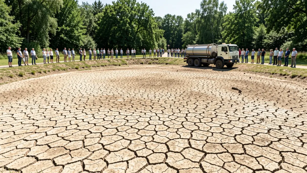 Generic image of a water truck in a dry natural area.