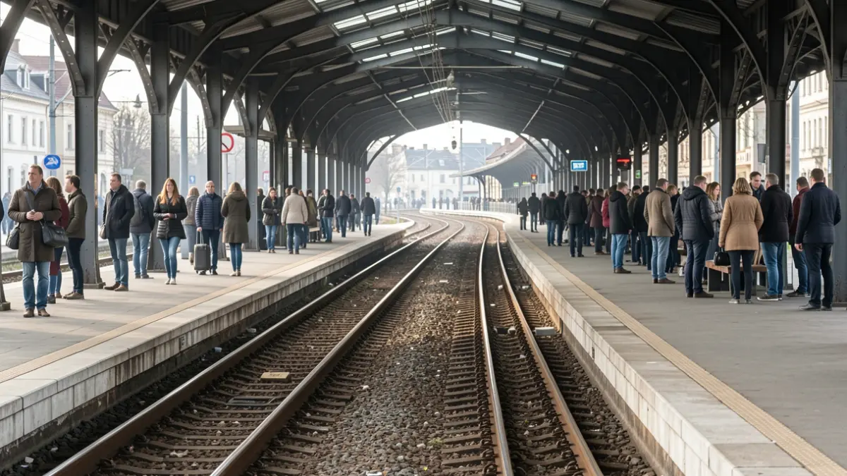 Generic image of a railway platform with tracks.