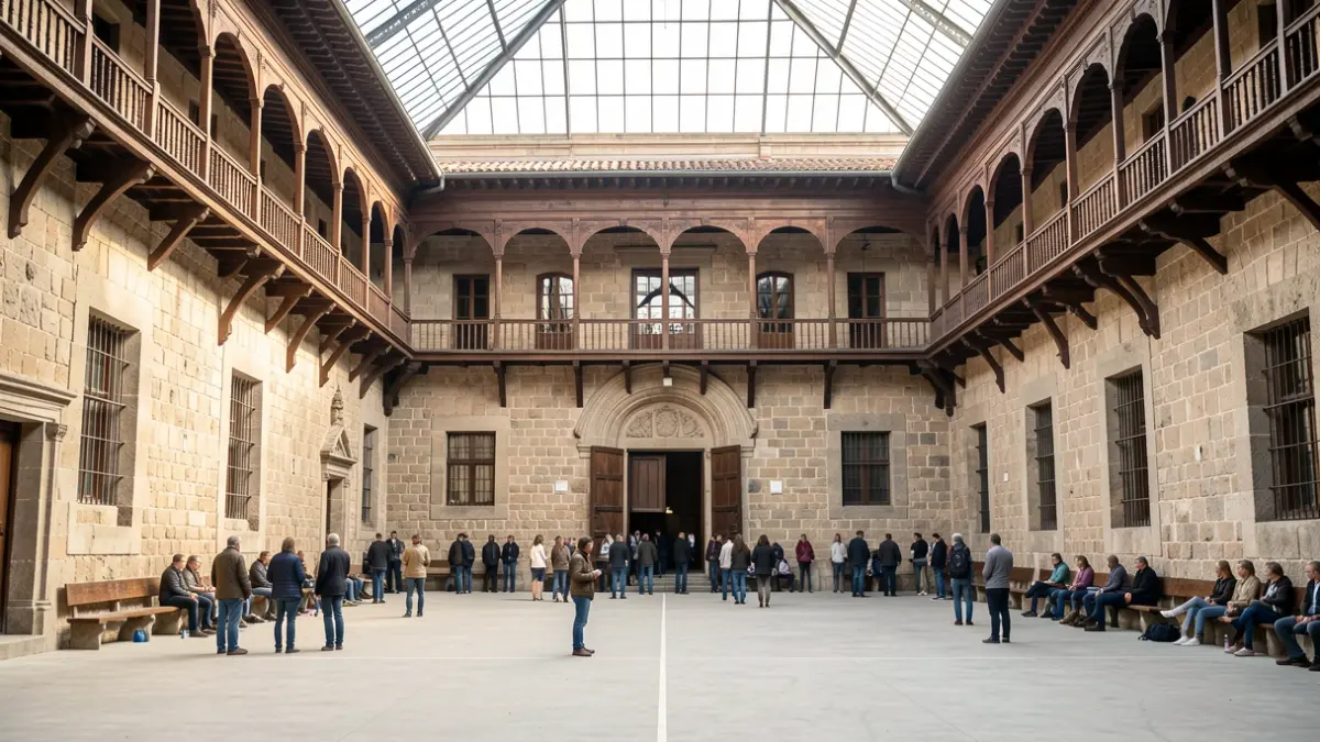 Interior view of the historic Beti Jai fronton in Madrid.