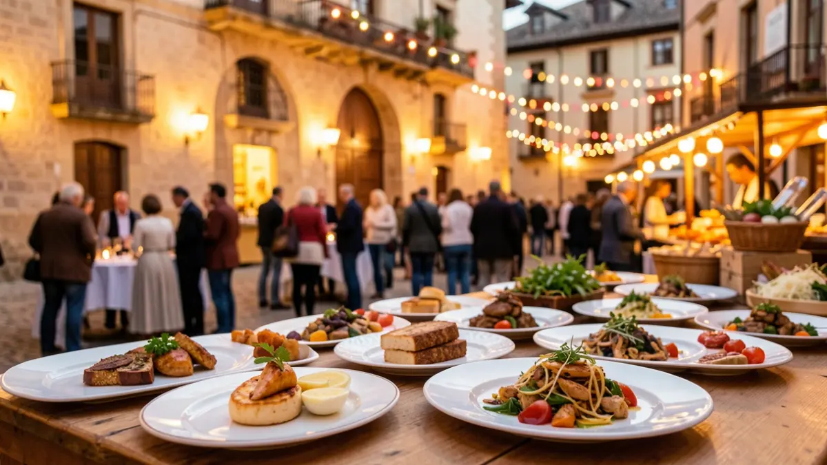 Imagen genérica de un evento gastronómico en un entorno histórico.