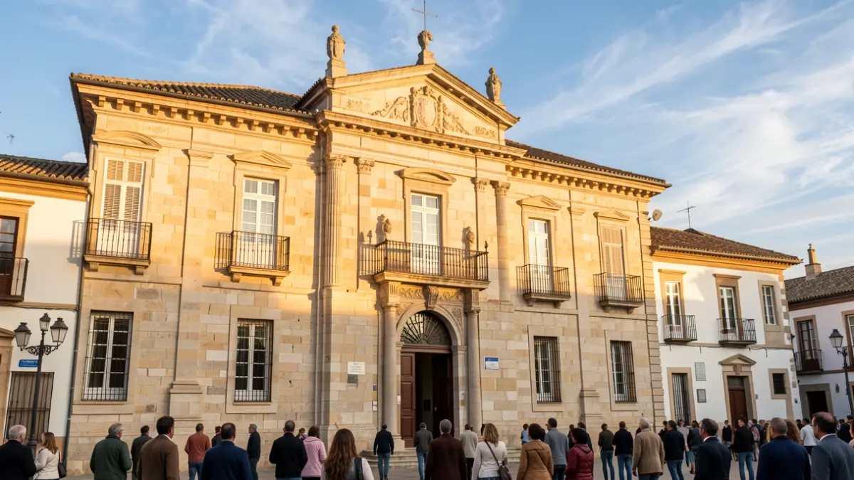 Fachada de la Casa de la Entrevista en Alcalá de Henares, edificio renovado con arquitectura tradicional española.