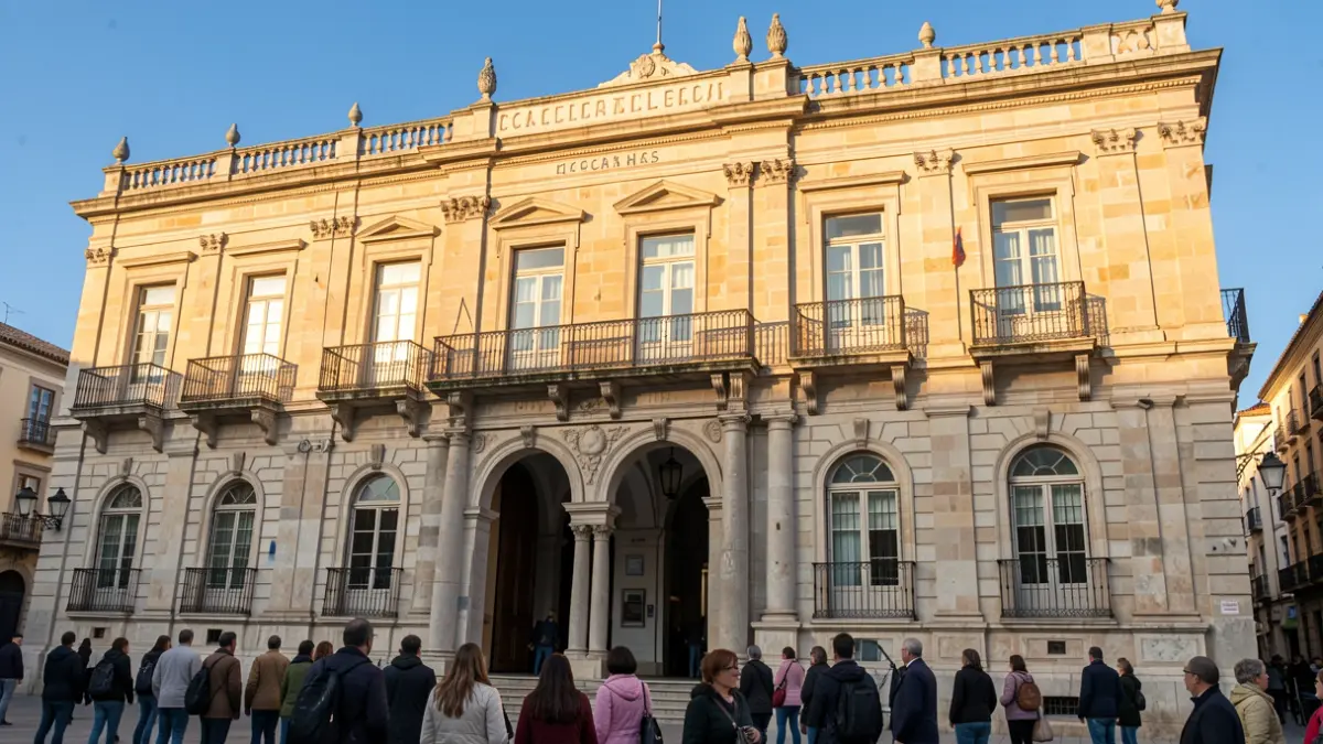 Facade of the Alcalá de Henares City Hall in the afternoon light.