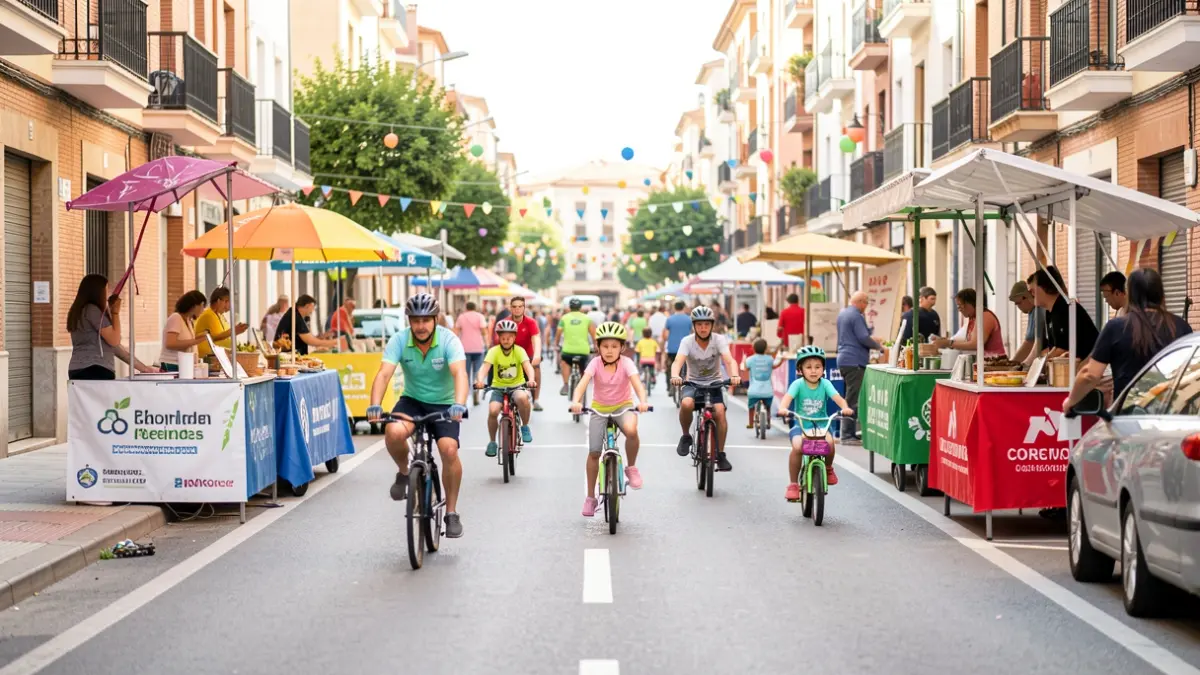 Imagen genérica de una jornada de movilidad sostenible en Alcobendas con actividades para familias.