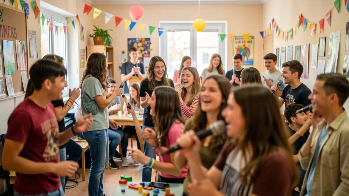 Imagen genérica de una fiesta joven con música y actividades.