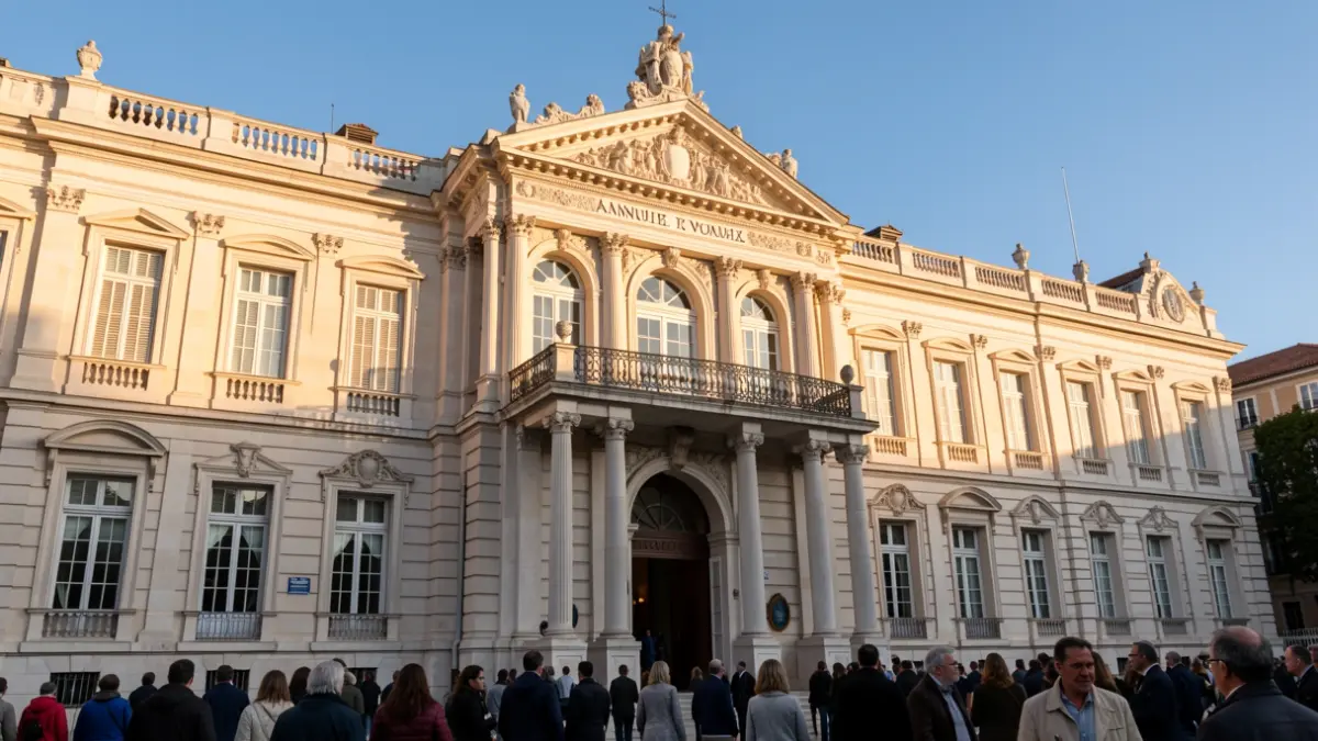 Facade of the Aranjuez Town Hall in the afternoon light.